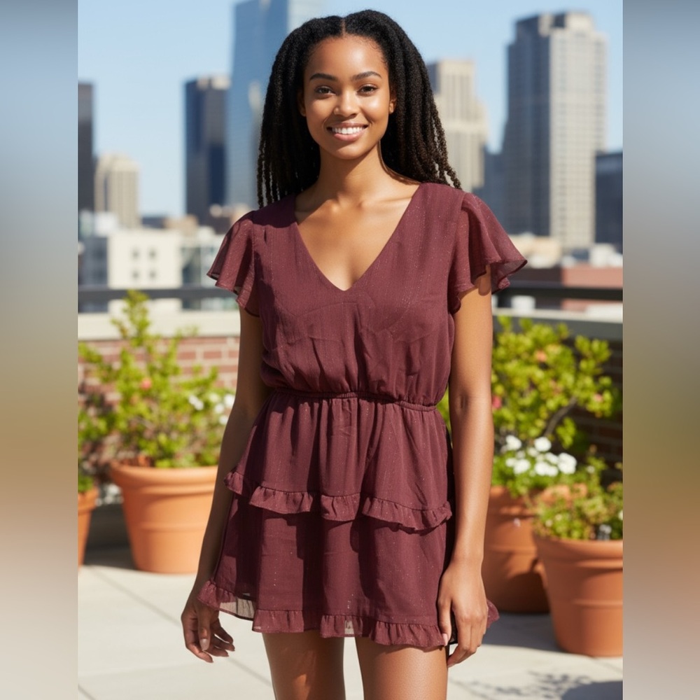 BCX Elegant Burgundy Dress